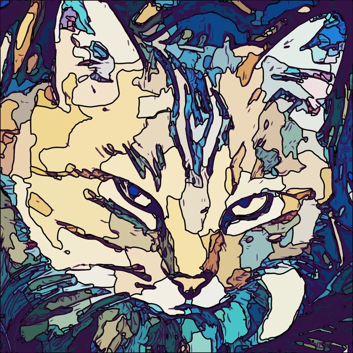 abstract painting of a cat color