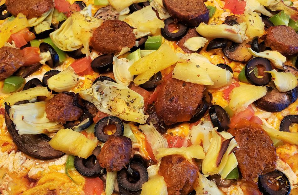 hot pizza with vegetables