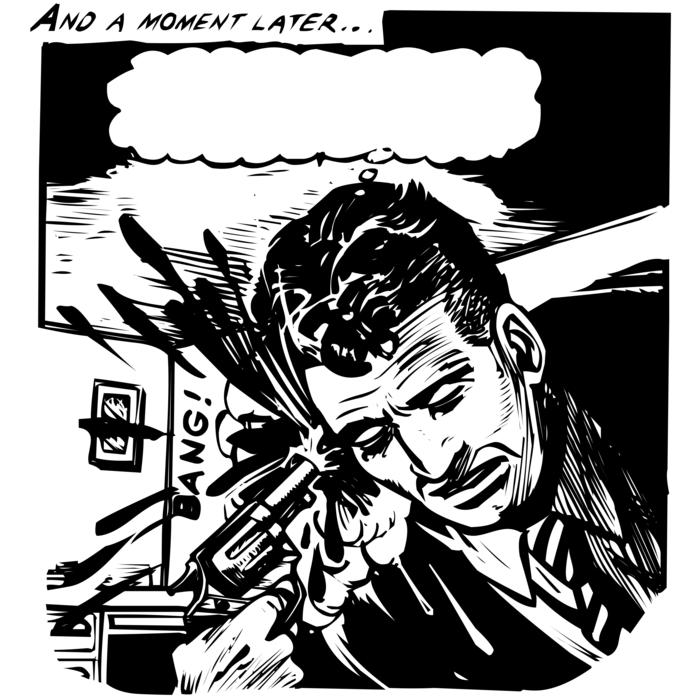 comics man gun shot cartoon