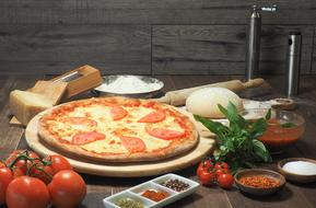 hot pizza with tomatoes and spices