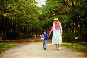 Park Mother And Son Family