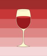 Wine glass icon on a red background