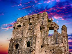 old castle at sunset