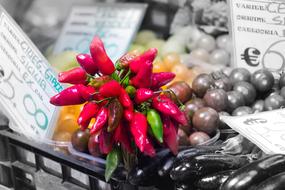 bouquet of ripe little peppers