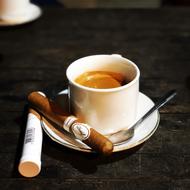 hot coffee and a cigar