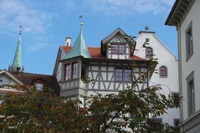 Timber framed house in St Gallen Historic Center