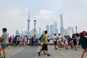 Tourists Shanghai Crowd