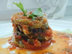 Vegetable delicious ratatouille in sauce