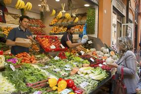 Vegetable market vendor