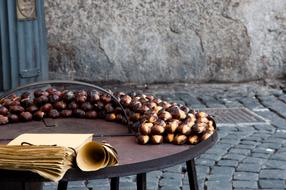 Roasted hazelnuts on the table