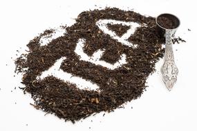 black tea herbs on a white background