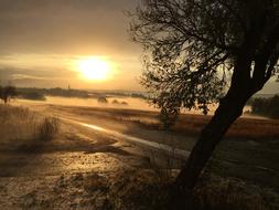 Sunset Fog Hail