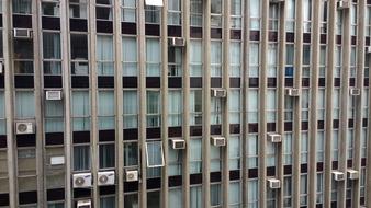 Windows on a stone building