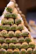 sweet pyramid dessert