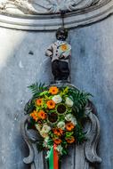 flowers wreath on the rocks