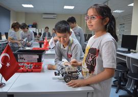 Students on the coding lesson in the school in Turkey