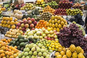 showcase of ripe fruit at the market