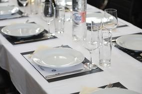 set table with clean dishes