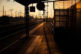 Railway Station Sunset Landscape
