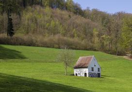 House Building Hut on meadow