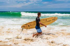 Surfer Surfing Sea