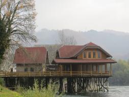 House cottage on pier Landscape