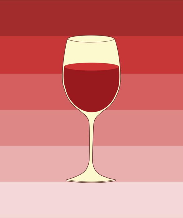 Wine glass icon on a red background