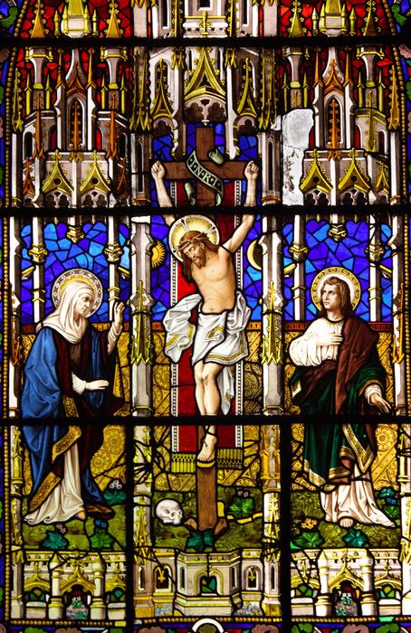 Jesus Cross Church Window Castell