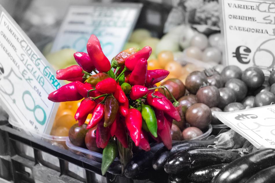bouquet of ripe little peppers