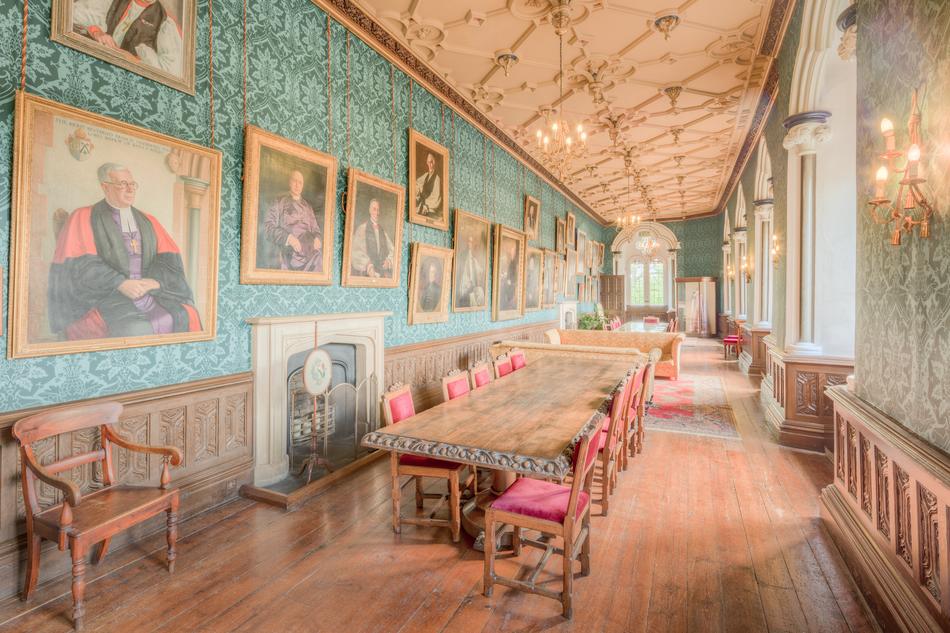 Dining room with a view of the art gallery