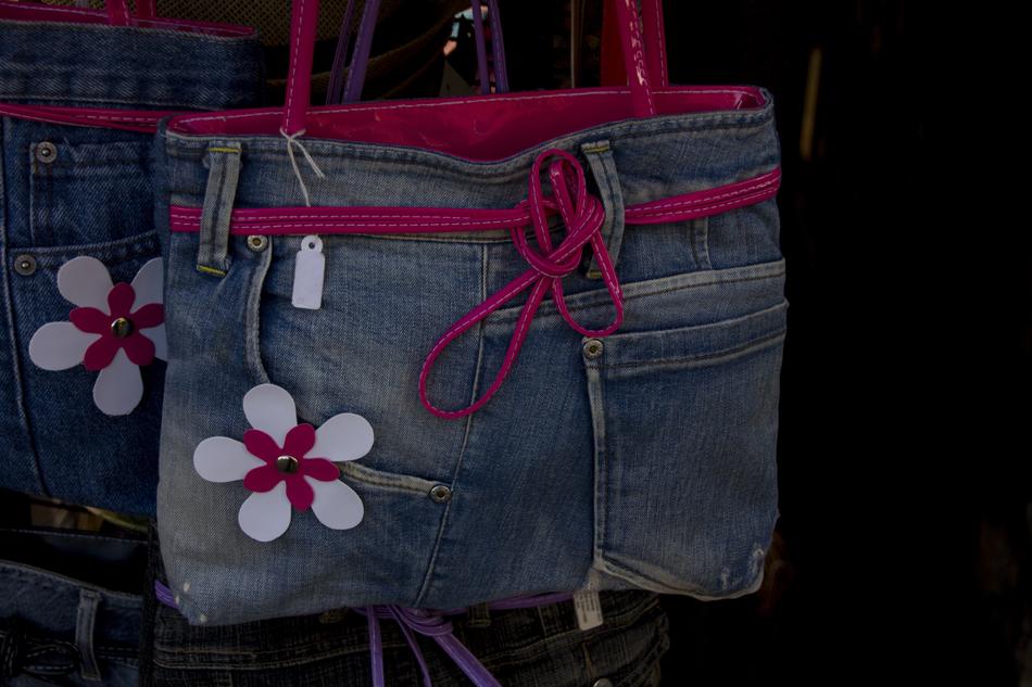 string denim shorts