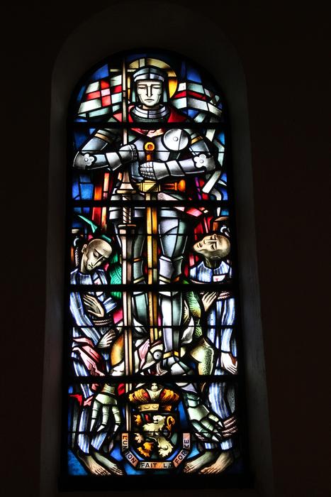 mosaic on the window in the church inside