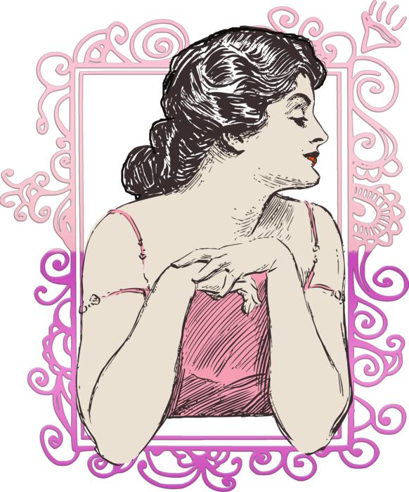 pretty girl in a pink dress