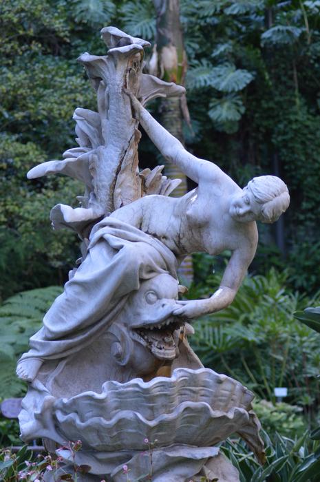 an unusual white stone sculpture