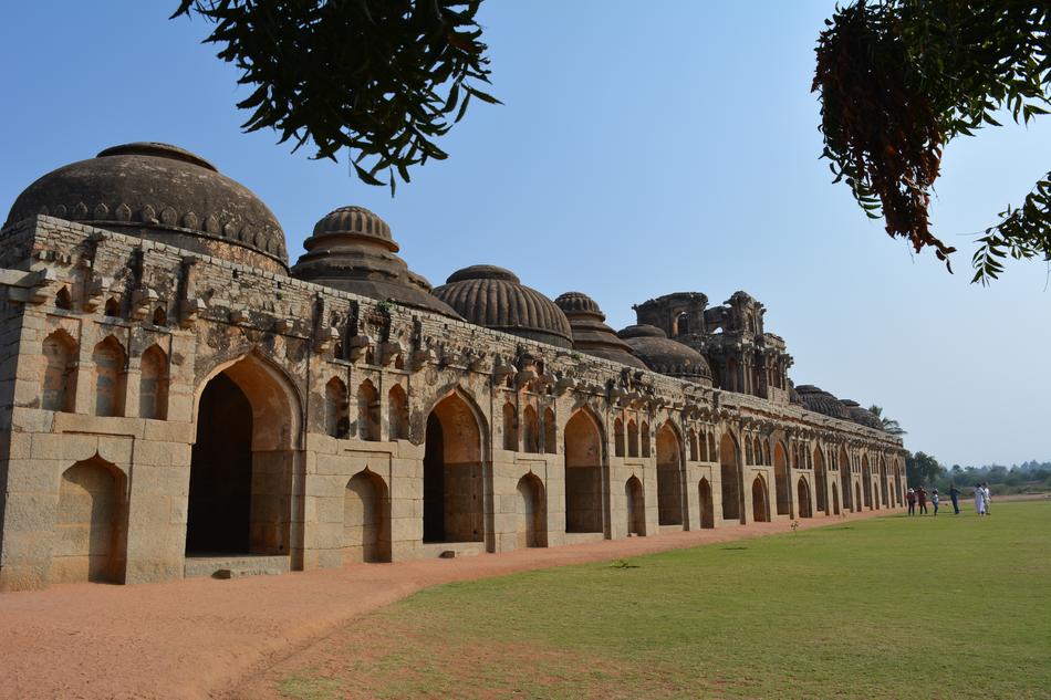unesco protected building in hampi, karnataka