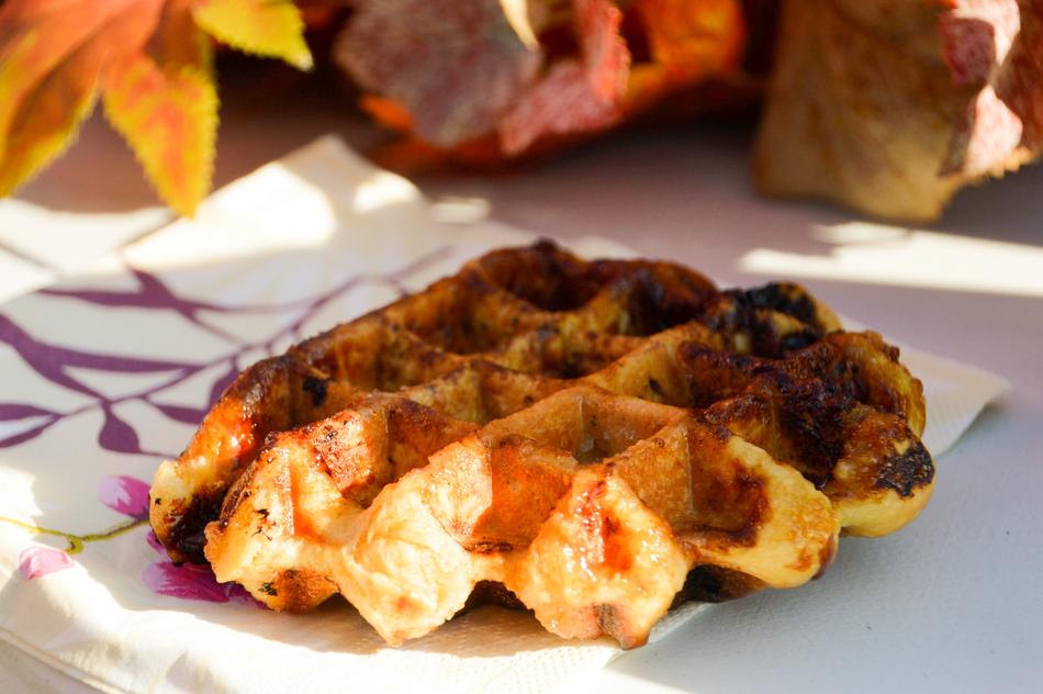 Sunlit fried waffle