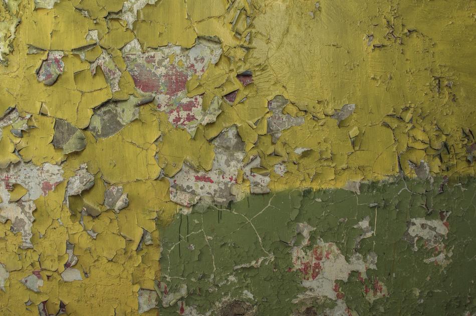 peeling walls in the building