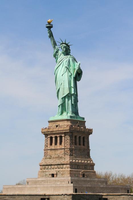 The freedom green statue is beautiful.