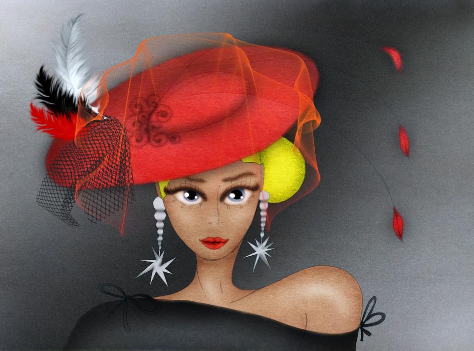 the girl in the red hat picture
