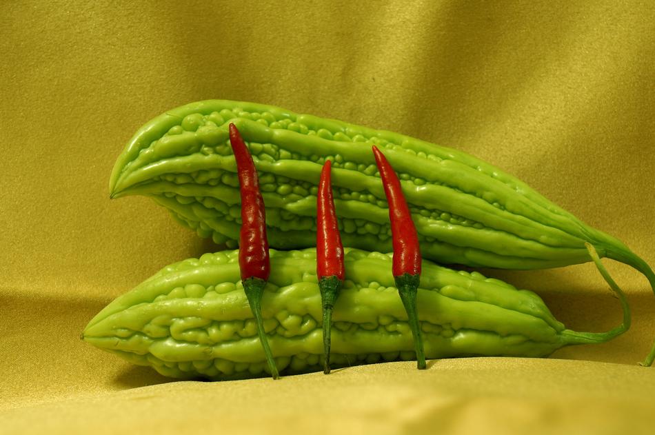 ripe cucumbers and peppers