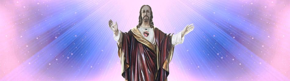 saint jesus in the bright light