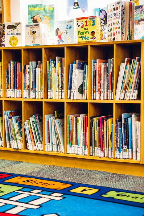 Shelves with Books for Kids