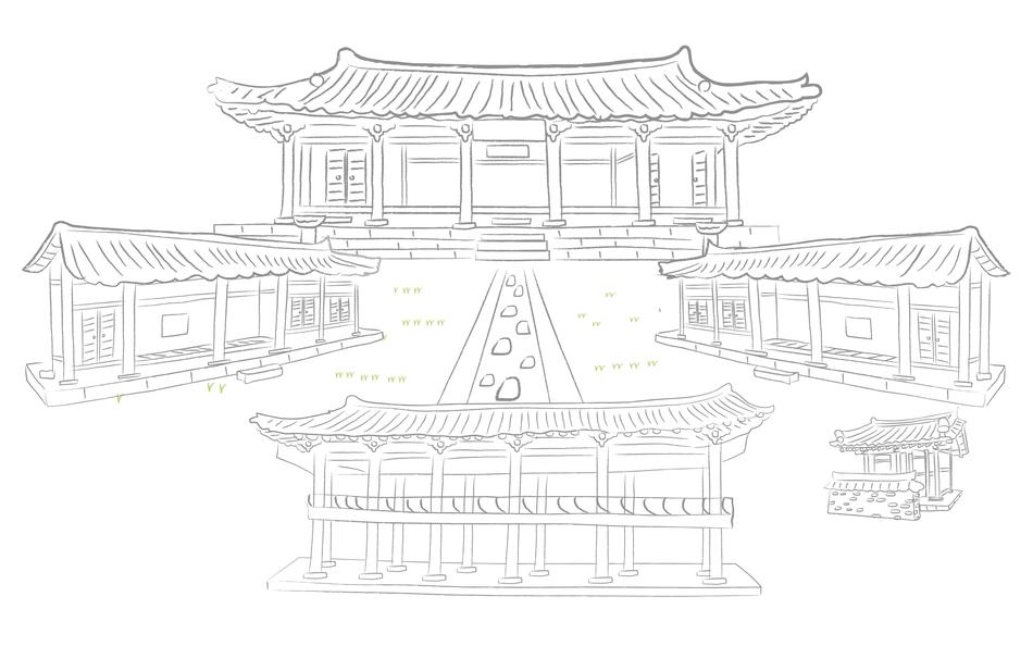 Sketch of a chinese style building structure
