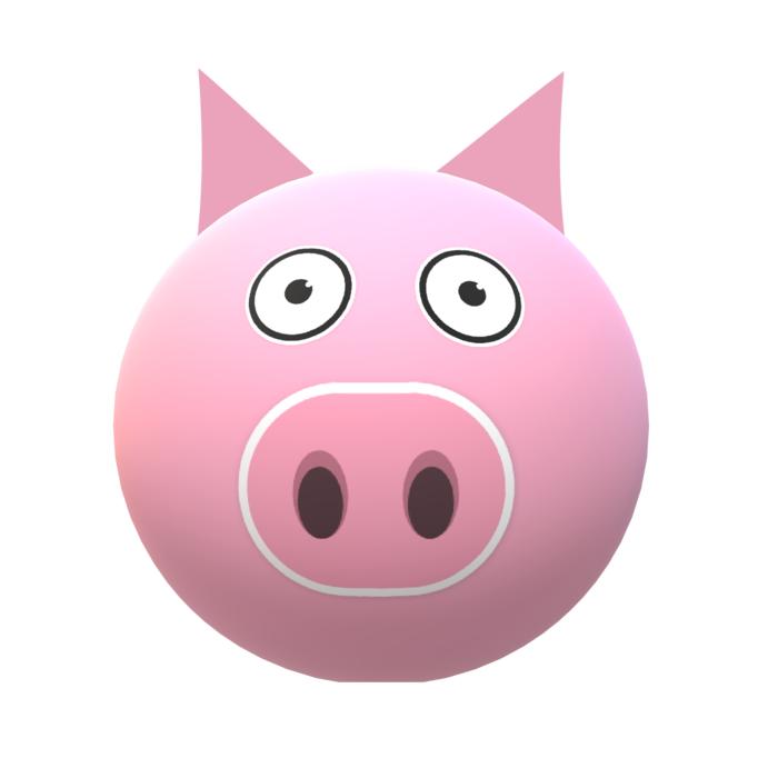 pig pink head clipart
