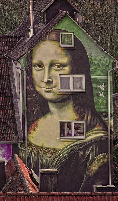Mona Lisa Painting Hauswand
