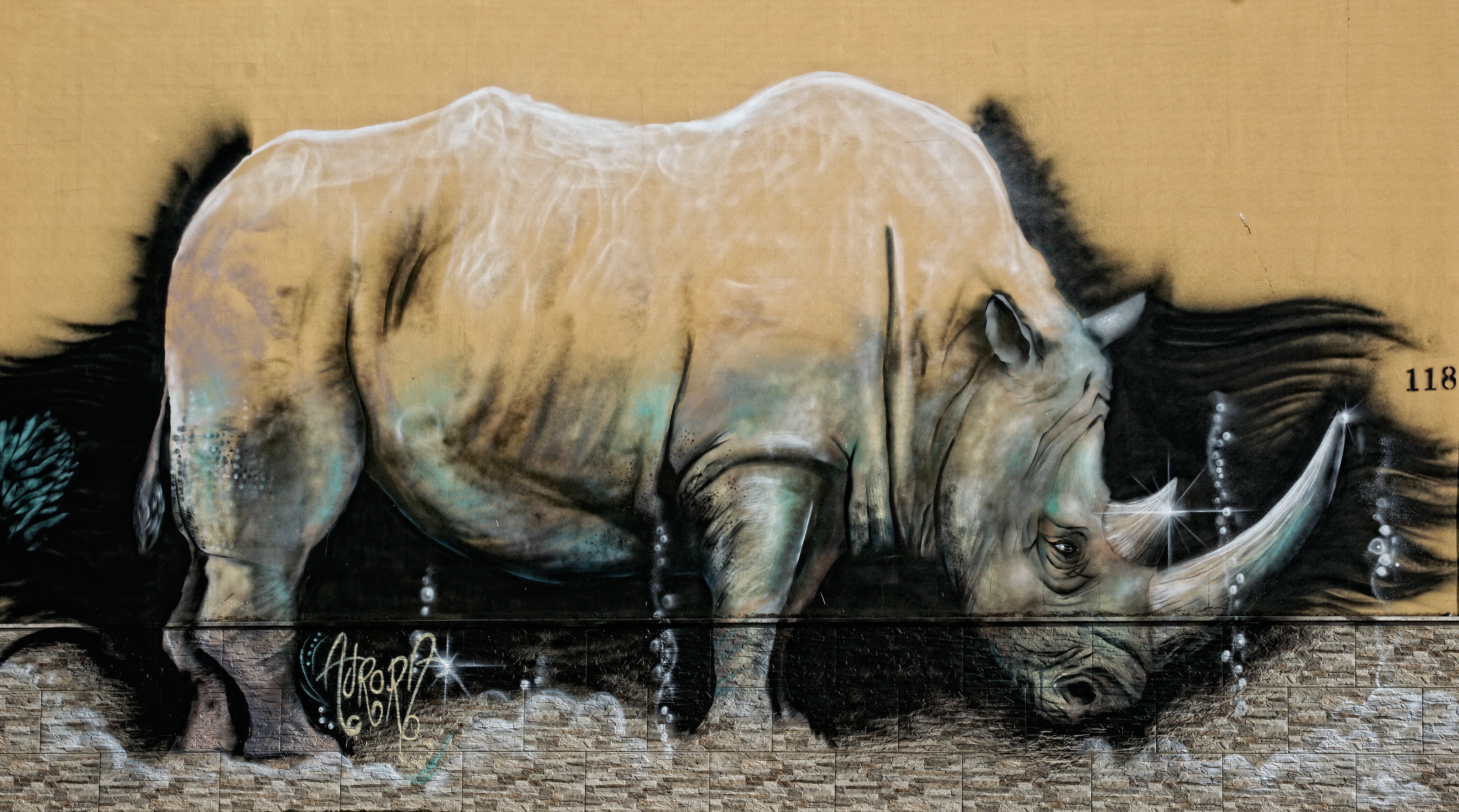 Граффити Тбилиси носорог