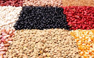 market with colored beans