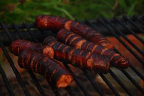 delicious hot fried sausages