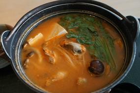 tasty soup with vegetables in the pot