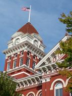 tower with flag on the roof